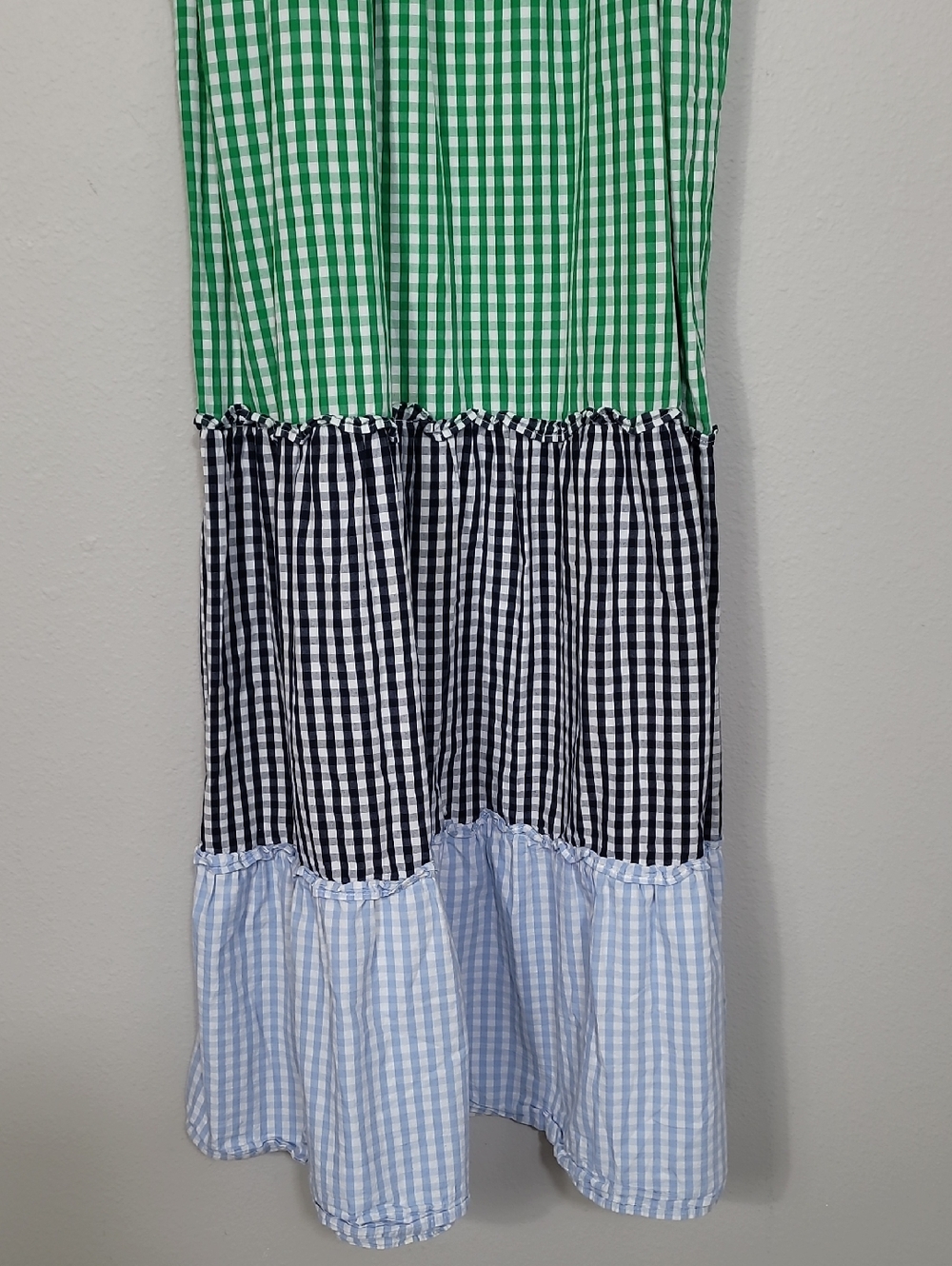 Crown & Ivy Tiered Gingham Maxi Dress Size XL Colorblock Cottagecore Cotton - Picture 4 of 12